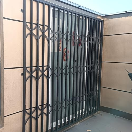 Fenstergitter Einbruchschutz Ausziehbarer Tür-Sicherheitsriegel, Groß, Schiebetür-Sicherheitsriegel/ Fenstergitter-Brüstung, Einbruchhemmender Fenster-Sicherheitsriegel Nach Maß(W110xH120cm/44x48in)