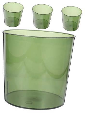 Ciieeo 4piezas Contenedor De Almacenamiento Transparente Cestos De Basura Redondos De Plástico Botes De Basura Pequeños Para Baño Dormitorio y Oficina