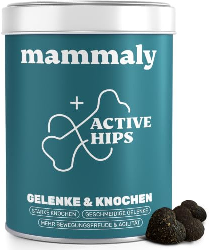mammaly Active Hips® Gelenk-Komplex mit Grünlippmuschel & MSM (bis 30 Tage) | 60 Snacks für Knochen & Beweglichkeit - mit Algenöl, Omega 3 - DLG zertifiziert - mit Tierärzten entwickelt