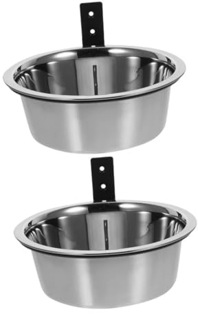 ROMISBABA 2 Stück Wandmontierte Futternäpfe aus Edelstahl für Hunde und Katzen Erhöhter Hundenapf mit Rutschfestem Design für Zuhause und Haustierläden