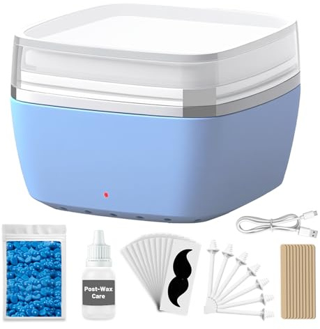 Nasenwachs-Kit, Waxing Kit für Frauen und Männer, Nase, Augenbrauen, Ohrhaarentfernung, Schmelzwärmer, Wachskit mit 100 g Wachsperlen, 10 Applikatoren, 30 Nasenhaarstäbchen, 10 Schnurrbart und