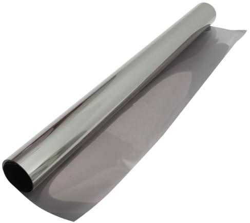 Gatuida Película de Privacidad para Ventanas de Pet Plata Bloqueo de Calor y Protección UV Hogar, Lámina Unidireccional Anti-desvanecimiento y Antigrietas