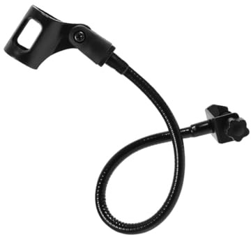 Gatuida Adjustable Black Gooseneck Desk Microphone Boom Arm Stand with Supple Iron and Paint Spraying Material for Flexible Desktop Recording