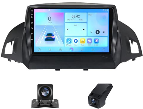 Android 13 Double Din Car Stereo Head unit For Ford Kuga 2 Escape 3 2012-2019 9 Inch Touchscreen Bluetooth Car Stereo with FM/DVR+Reverse Camera/Wifi/DSP/Steering Wheel Controls(NF-3)