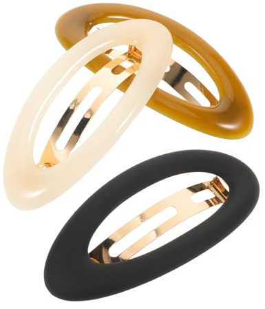 FRCOLOR 3pièces Pins à Cheveux Printaniers Décoratifs pour Femmes Barrettes Ovales Métal pour Queue de Cheval Accessoires pour Cheveux Uniques