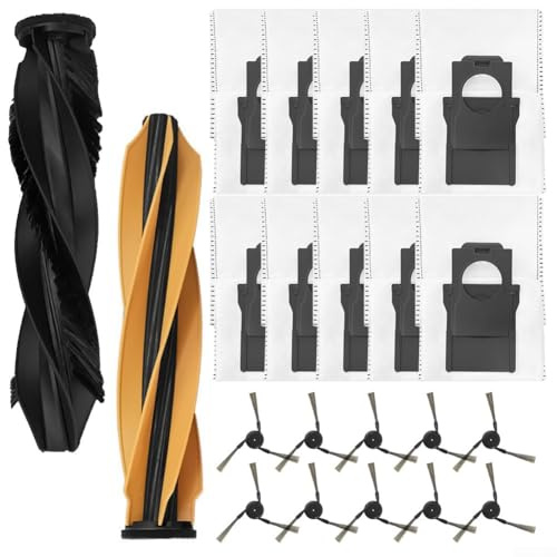 Ensemble de brosses et sacs à poussière de rechange pour aspirateur robot MOVA Z60 Ultra Roller complet et balai à franges pour maintenir des sols et des bords propres (B)
