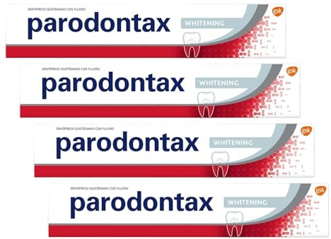 Parodontax Pasta dental blanqueadora de uso diario con flúor, elimina suavemente las manchas de los dientes para ayudar a mantener la blancura natural de los dientes, 75 ml (Paquete de 4)