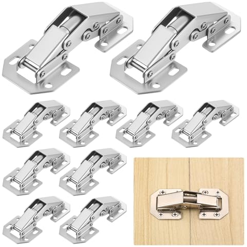 10 PcsBisagras Plegables de 90 Grados para Estantes, Bisagras para Puertas Hidráulicas Silenciosas, Bisagras para Muebles, Gabinetes de Cocina, Armario Estanteria Cocina