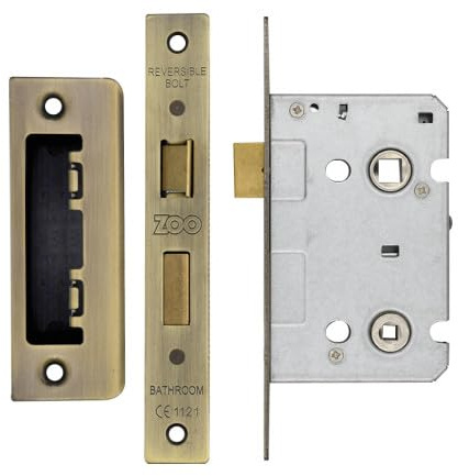 Ironmongery Solutions® 2.5 Inch Bathroom Lock 57mm Centre to Centre Compact Privacy Mortice Lock for Internal Bathroom and Toilet Doors Smooth Action Fixing Included (Florentine Bronze)