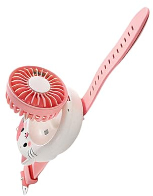 Ventilatore personale portatile - Design a forma di gatto ricaricabile a 3 velocità, leggero e pieghevole, stile mini cartone animato, ricarica USB | Ventilatore portatile in stile orologio per bambin