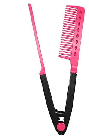 Pettine per lisciare i capelli a forma di V, manico ergonomico, attacco in | ferro per lisciare, per casa, viaggi, appuntamenti, pendolari, strumento a forma di V