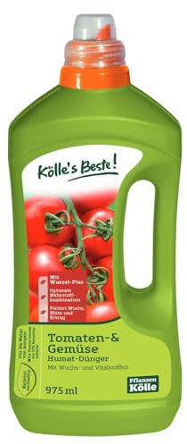 Kölle's Beste! Tomaten- & Gemüse-Dünger mit Humat 1 l, Flüssigdünger mit Humat für Tomaten & Gemüse, Düngemittel, Düngung, Tomaten- & Gemüse-Dünger mit Humat