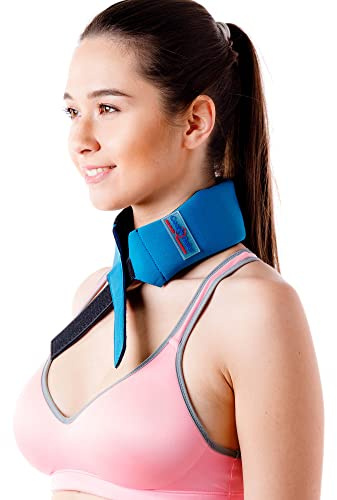 Cool + Relief Cooling Ice Pack Bandana - 16 x 2.5 x 0.8 Inch Head Wrap with Cool Pads (Pack of One) in Blue