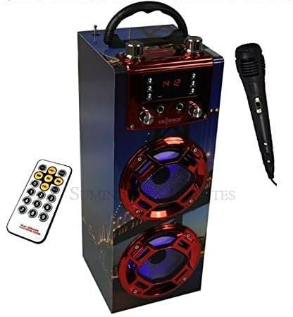 Altoparlante San Francisco portatile Karaoke, altoparlante con radio FM microfono USB MP3, altoparlante Bluetooth connessione al cellulare, batteria al litio ricaricabile, telecomando e microfono