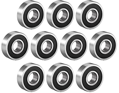 sourcing map 10 Stück 6000-2RS Kugellager doppelt abgedichtet 10 mm x 26 mm x 8 mm Rillenkugellager