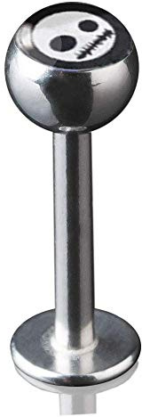 viva-adorno 1,2 x 8mm Lippen Piercing Stecker Labretstecker 316L Chirurgenstahl 20 Verschiedene Motive Picture Logo Z379