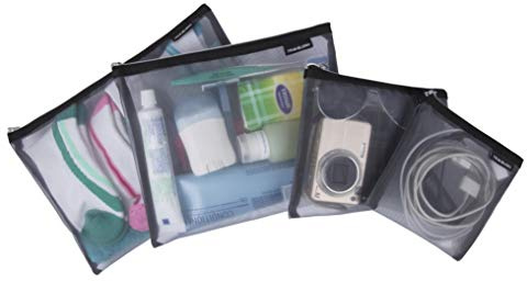 Travelon Set of 4 Mesh Pouches, Gray, 9.5 x 12.75 x 0.5