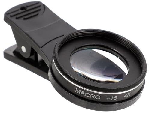 Hemobllo 15X Macro Lens - Universal Phone Camera Lens Optic High Definition Phone Macro Lens Attachment Clip on Phone Lens Accessories for Most Mobile Phone, Black