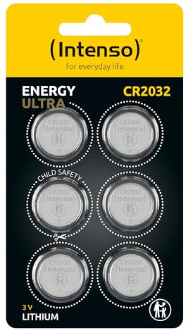 Intenso Energy Ultra CR2032 Lot de 6 Piles Bouton au Lithium sous Blister