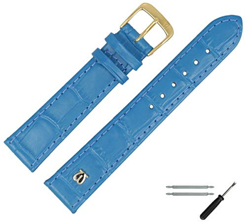 MARBURGER Uhrenarmband 18mm Leder Alligator Prägung Mit Naht - Werkzeug Montage Set 52818