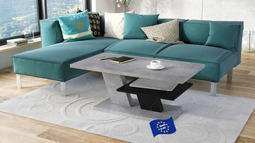 Mazzoni Cliff Couchtisch 110x60cm mit praktischer extra Ablage modern stabil vielseitig als Wohnzimmertisch Beistelltisch Sofatisch Zeitloses Design platzsparend robust für Wohnzimmer kleine Räume