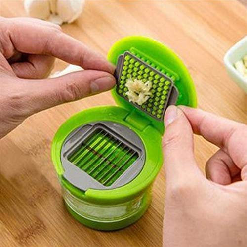 UKKD Garlic Press Garlic Easy Cut Garlic Crusher Grater Plastic Box Twist Peeler Mincer Press Kitchen Tool Ginger Kitchen Multi Function