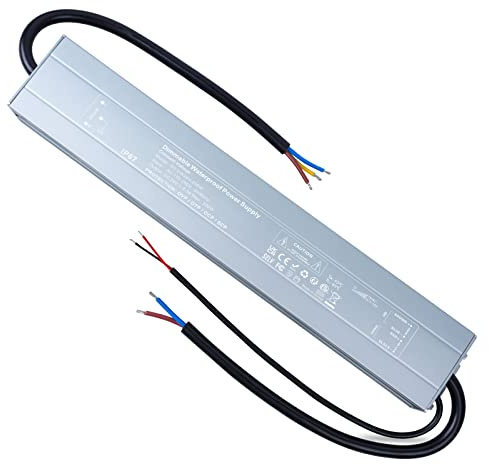REYLAX LED Trafo 24V Dimmbar Wasserdicht 200W 8.33A Treiber Transformator | 230V auf 24V DC Gleichstrom Driver Konstantspannung IP67 Netzteil Power Supply für Niedervolt LED Streifen