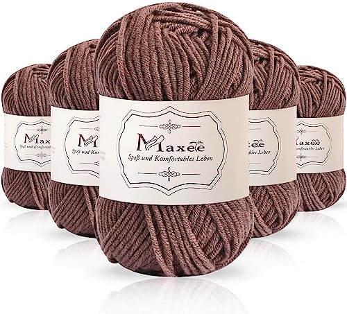 Maxee 250g(50gx5) Handstrickgarn Multicolor, Acryl Garn zum Stricken, Weicher Wolle zum Häkeln und Kunsthandwerk, Hand Knitting Garn zum Häkeln, Schals für Strickanfänger, Erfahrene Stricker