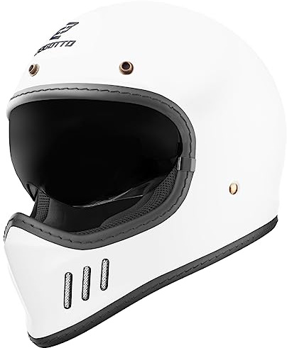 Bogotto FF980 Caferacer Cross Helm, weiß matt, M
