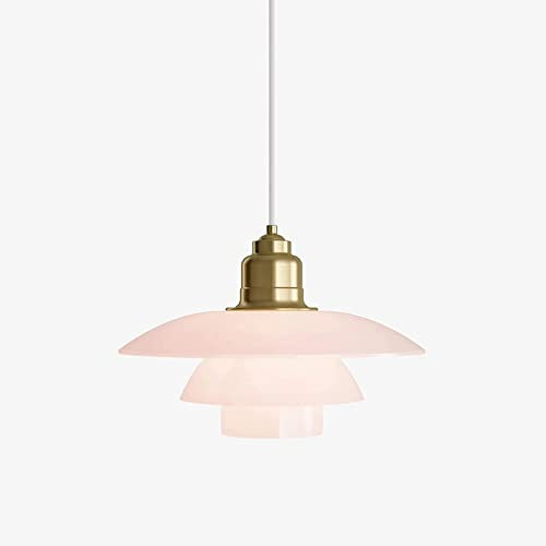 Lámpara de techo colgante de vidrio rosa Nordic Gold finish Lámpara colgante, cocina moderna Isla Accesorio de iluminación E14 lámparas suspendidas para comedor Sala de estar dormitorio cafetería