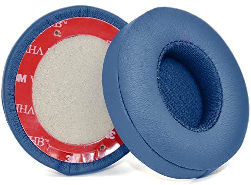 Solo3 Ear Pads Cushions Replacement for Beats Solo 2 & Solo 3 Wireless On-Ear Headphones, Ear Cushions Memory Foam Earpads with Soft Protein Leather (Aqua Blue)
