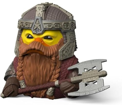 TUBBZ Der Herr der Ringe Gimli Gummiente Sammelfigur in Verpackung, 8.9cm | Offizielles Merchandise zu den Herr der Ringe-Filmen, Gimli Ente Vinylfigur – Geschenk für Männer und Dekoration.