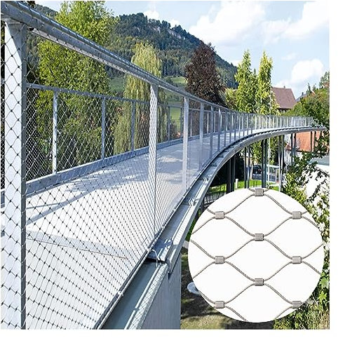 DTVEW 304 Edelstahl-Seilnetz, Multifunktionales Metallgeflecht 1,5mm Drahtdurchmesser, Absturzsicherungsnetz In Großer Höhe, für Football Field Garden(1x3m/3.3x9.8ft)