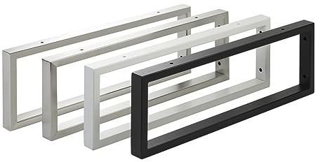 SOTECH 2 Stück Waschtischkonsolen WK450 mm schwarz matt | Design-Waschtischhalterung, stabile Wandkonsolen, Konsolenträger für Aufsatz-Waschschale mit Handtuchhalter