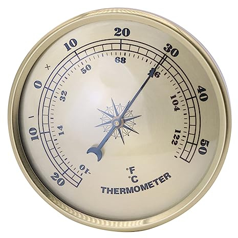 Veemoon Termometro Metallico Rotondo Digitale Per Esterni e Interni Misuratore Di Temperatura Professionale Per Giardino e Laboratorio Facile Da Leggere e Resistente Compatte e Accurato