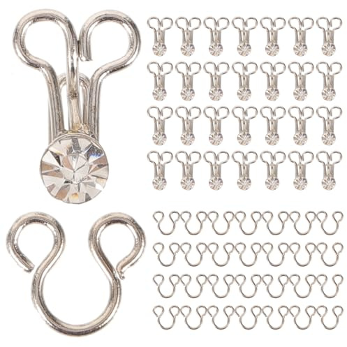 NUOBESTY 20pcs Collar Hook Cheongsam Closure Hook Sewing Hook and Eye Latch Clothes Sewing Snap Holder Sewing Hooks Skirt Sewing Snap Holder Clothing Eyes Closure Skirt Hook Metal Bra