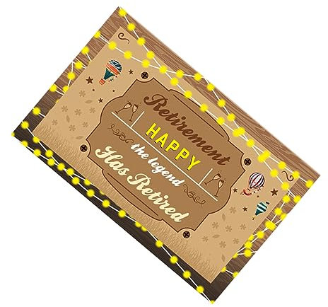 KOMBIUDA Kreative Wimpelkette Für Außenbereich Rustikaler Banner Dekoration Von Rentenfeiern Für Gestaltung Einladenden Mit Luftballons Und Englischen Buchstaben