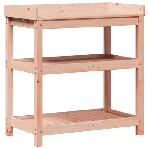 vidaXL Pflanztisch, Gärtnertisch mit Ablagen, Blumentisch für Garten Balkon Terrasse, Gartentisch Arbeitstisch, 82,5x45x86,5cm Massivholz Douglasie