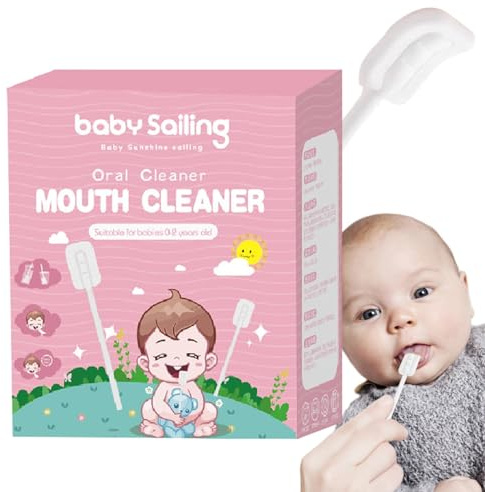 Baby Zungenreiniger, Zungenreiniger Skim Gaze – Tragbarer Oral Zunge Gaze Gum Cleaner, Flexible Zahnbürste Zungenreiniger für Babys Zunge, Mund und Zahnpflege