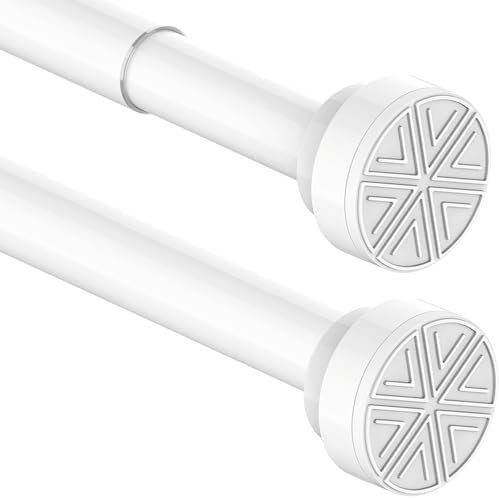 Bastone Tenda Doccia a Pressione Senza Foratura, Estensibile, Asta per Doccia, Diametro 25mm, 73-145cm, Bianco (1 Pezzo)