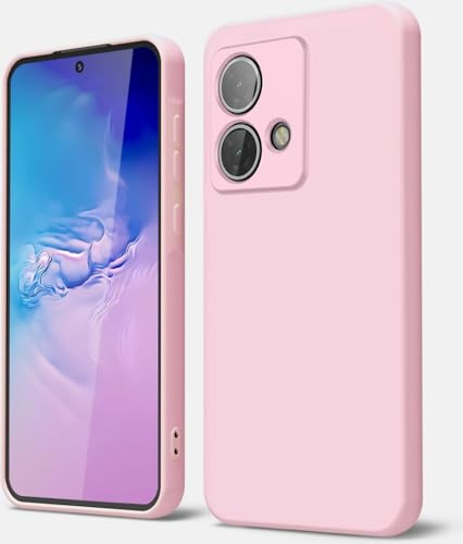 GOGME Funda para Motorola Moto Edge 40 Neo Capa con Forro de Microfibra Antiarañazos Líquida Silicona Carcasa Antigolpes Protector Móvil Case Cover, Rosa