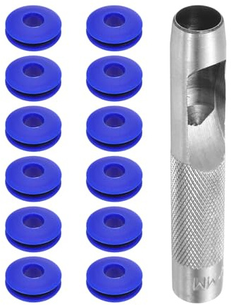 QUARKZMAN 13-teiliges Ösen Werkzeug Kit, 12mm Ösenzange, Rostfrei, Blau, für LKW Abdeckplane, Textil Vorhänge, Zelte, Sonnensegel, Befestigungsclip