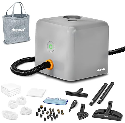 Dupray Neat Plus Steam Cleaner with 40-Piece Accessory Kit. A powerful multi-purpose steamer designed for deep cleaning floors, upholstery, grout, and more, offering versatile performance.