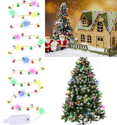 2M Wichtel Lichterkette Wichtel Zubehör, Wichtel Lichterkette Miniatur Led, Miniatur Lichterkette Zubehör Puppenhaus für Weihnachtsdeko Puppenhaus Möbel, Geschenk (Colorful)