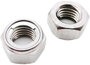 Selbstsichernde muttern 1/5 Stück M3-M16 304 Edelstahl mit vorherrschendem Drehmoment, Ganzmetalleinsatz, Sechskant-Kontermutter, selbstsichernde Sechskant-Kontermutter DIN980 GB6184(1pc M16)
