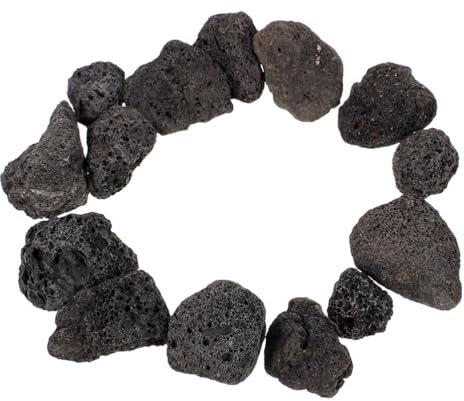 Cabilock Volcanic Stone Landscape Rocks for Aquarium and Garden Porous Black Lava Rock for Fish Tank Decoration Plant Growth Fire Pit and Outdoor Landscaping 1.37X1.37X0.98 Inches