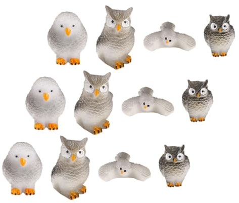 KONTONTY 12stücke Miniatur Eulenfiguren Resin Tier-Dekoration Für Garten Und Büro Kompakte Für Kreative Gestaltungen Als Für Zuhause