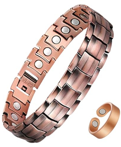 Jecanori 99.9% Copper Bracelet for Men with Ultra Strength Magnets
