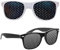 2 Pièces Lunettes à Grille, Lunette de Repos Lunettes Sténopéïques Lunette à Trous avec des Branches Pliables pour Hommes et Femmes Lire l'entraînement et la Relaxation des Yeux (Blanc, Noir）