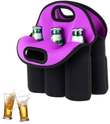 Bottle Cooler, Portable Beer Bottle Cooler, Carry Bag for 6 Bottles of Wine, Cool Bag Foldable, Ice Bag Foldable, Freezer Bag for Champagne, Beer, Water, Cans, Drinks (a)